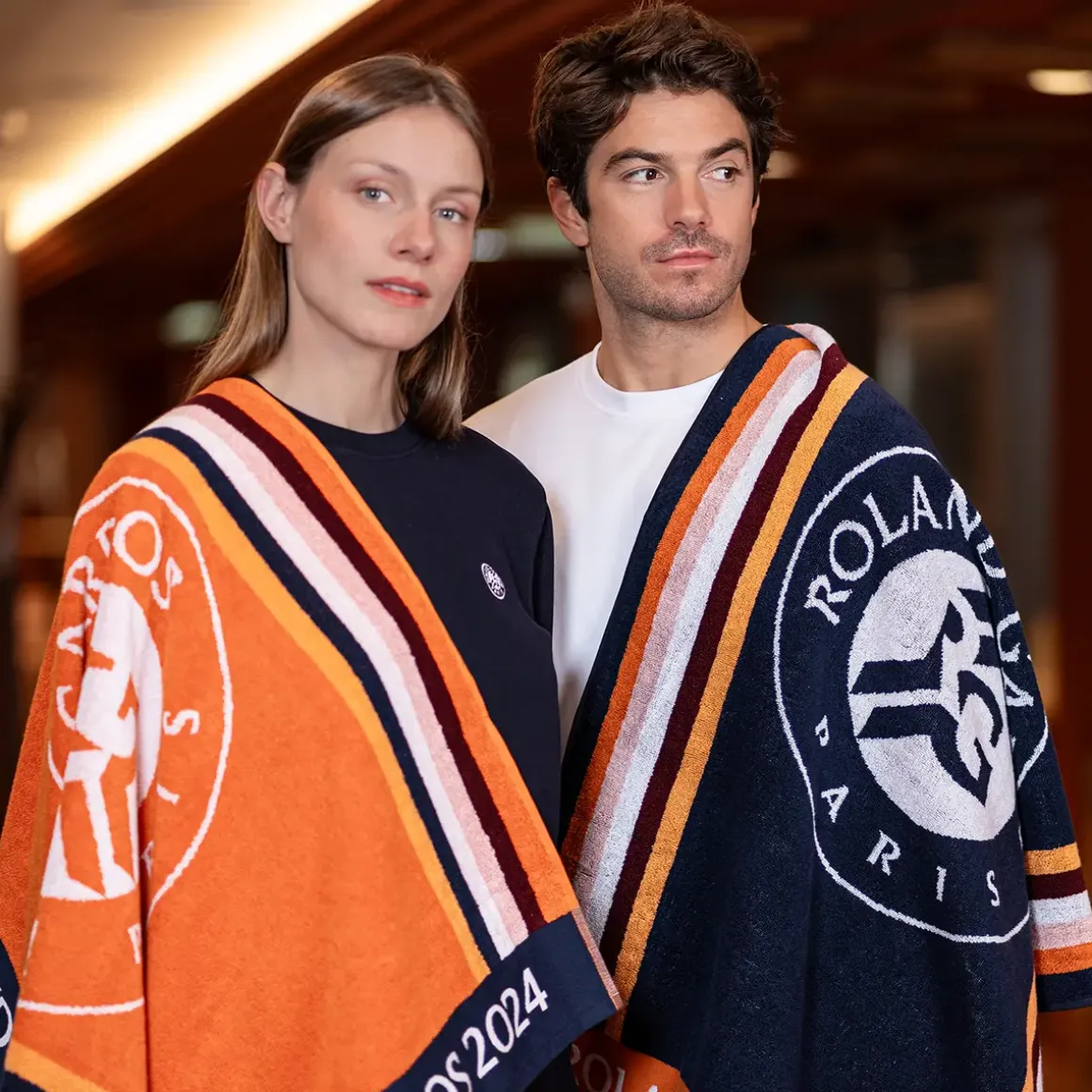 Roland-Garros Bath Linen|Household Linen|2024 Official Unisex Player Towel - Navy