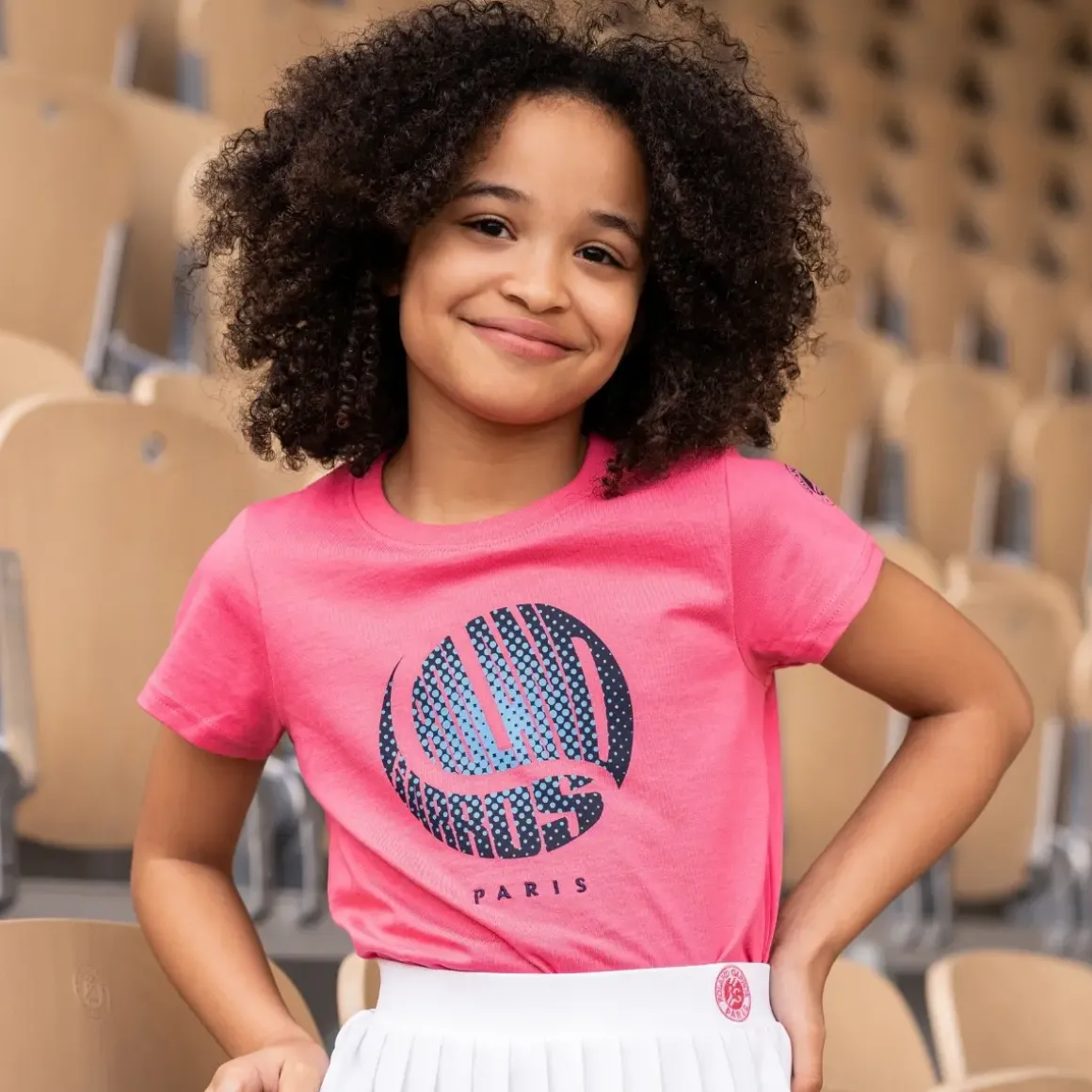 Roland-Garros Girls Outfit|Ball t-shirt girl - Pink
