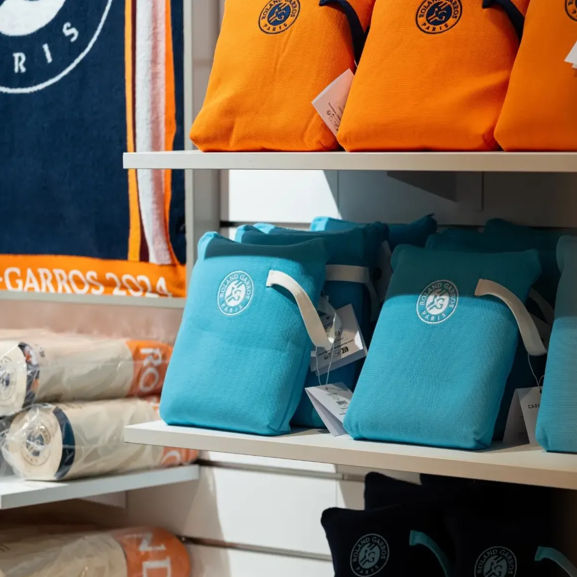 Roland-Garros Bath Linen|Players' Towels|Carré Blanc Towel Kit - Blue