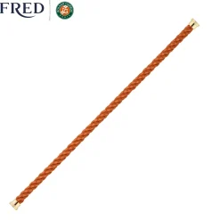 Roland-Garros Bracelets|Bracelets|Fred Corderie Terracotta 1 row cable - Yellow gold plated stainless steel end caps