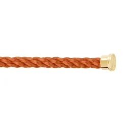Roland-Garros Bracelets|Bracelets|Fred Corderie Terracotta 1 row cable - Yellow gold plated stainless steel end caps
