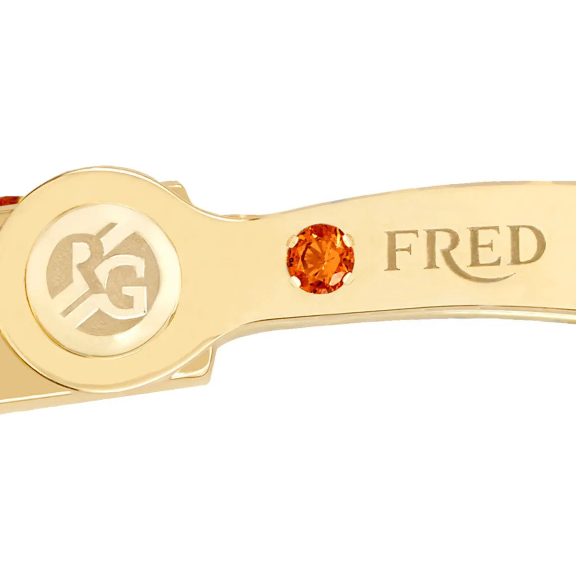Roland-Garros Bracelets|Bracelets|FRED Force 10 buckle for - Large model 18K yellow gold diamond paved and colored stones