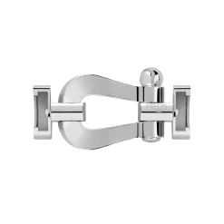Roland-Garros Bracelets|Bracelets|FRED Force 10 buckle for - Large model 18K white and one mandarin garnet