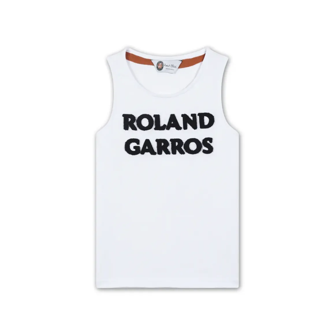 Roland-Garros Girls Outfit|Girl's crew neck tank terry embroidery - white