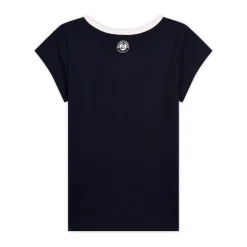 Roland-Garros Girls Outfit|Girl's Color Block Round Neck T-Shirt - pink and navy blue