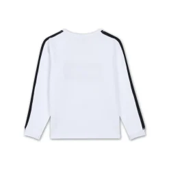 Roland-Garros Girls Outfit|Girl's V neck sweatshirt terry embroidery - white