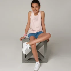 Roland-Garros Girls Outfit|Gril's Roland Garros logo round neck tank top - pink