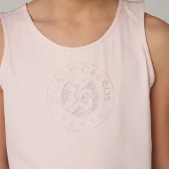 Roland-Garros Girls Outfit|Gril's Roland Garros logo round neck tank top - pink