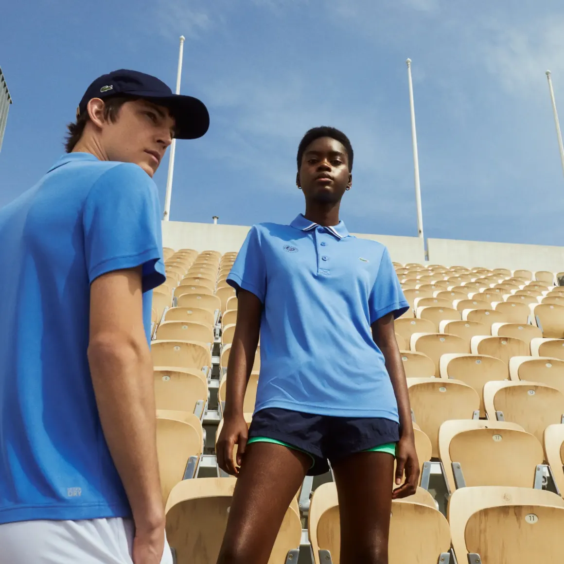Roland-Garros Ball Boys Outfits|Women Tennis Outfit|Lacoste for ball boy or girl polo shirt - Blue