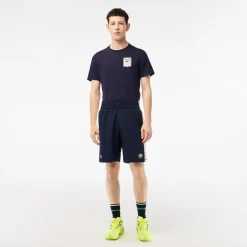 Roland-Garros Ball Boys Outfits|Men Tennis Outfit|Lacoste Men's Ball Boys Short for Roland Garros - Navy Beige