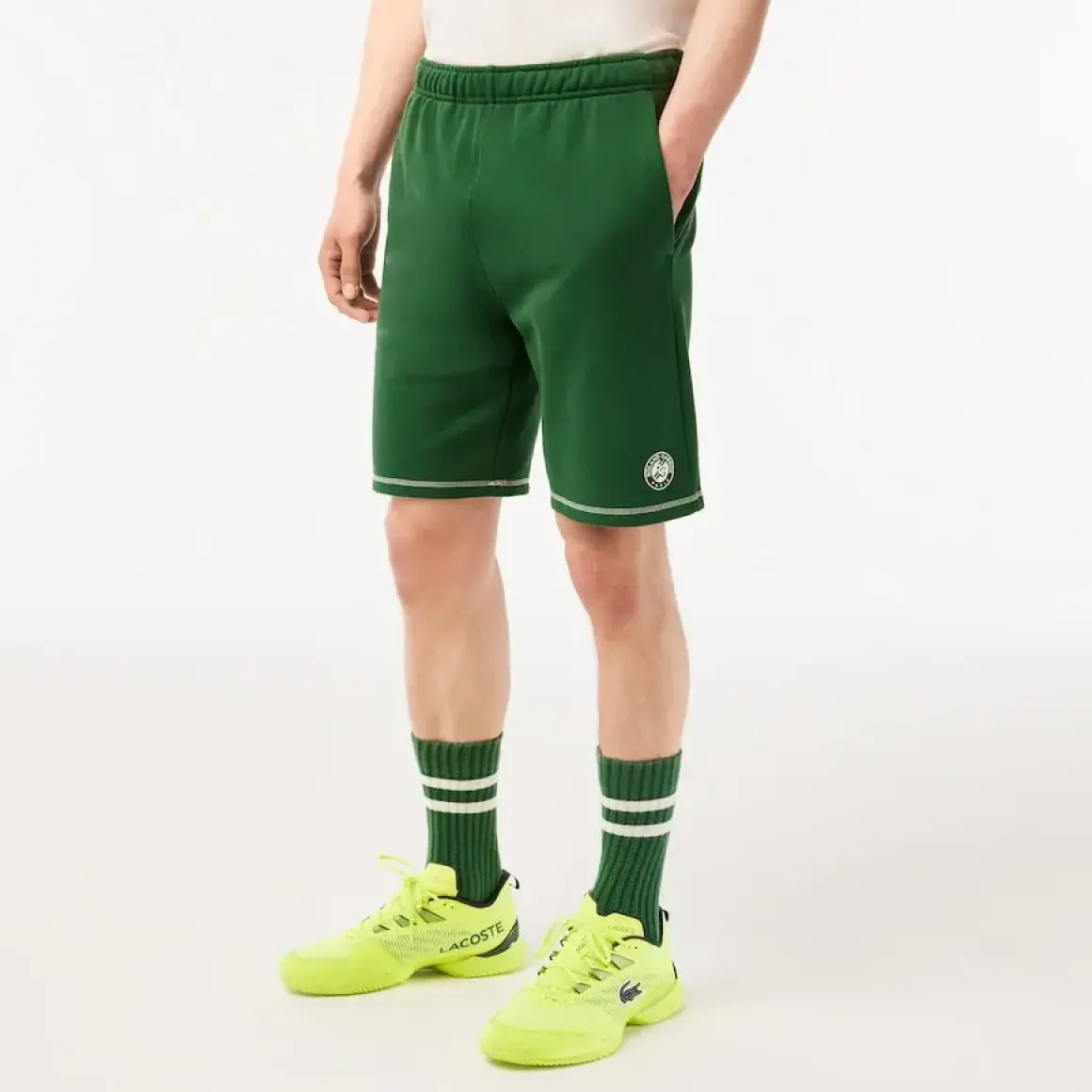 Roland-Garros Men Tennis Outfit|Men Tennis Outfits|Lacoste Men's Short for Roland Garros - Green