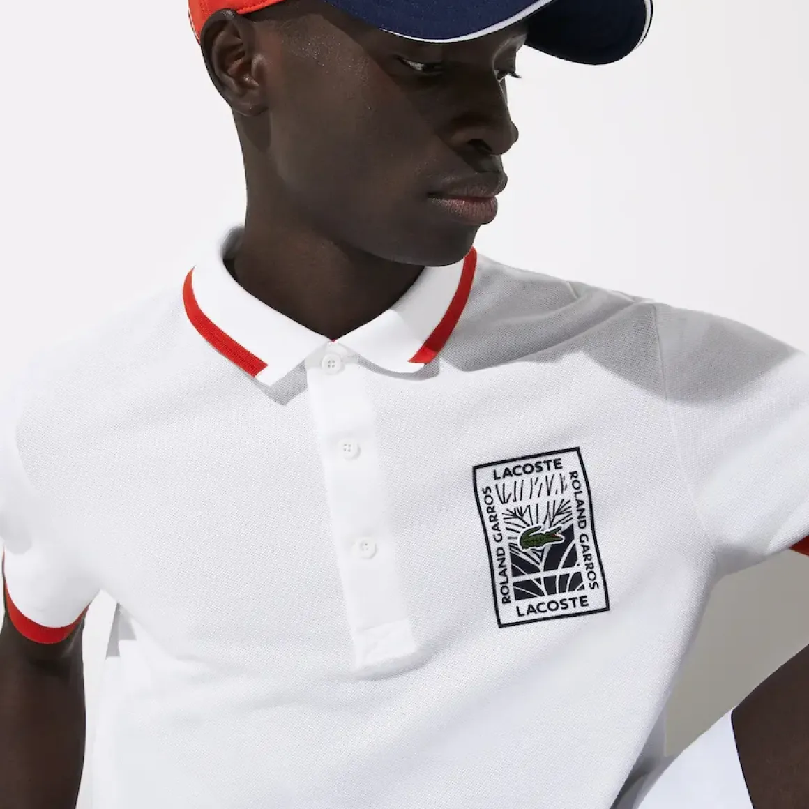 Roland-Garros Polos|Lacoste x Roland Garros cotton polo shirt with plant motif - white