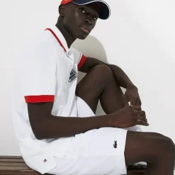 Roland-Garros Polos|Lacoste x Roland Garros cotton polo shirt with plant motif - white