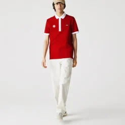 Roland-Garros Men Tennis Outfit|Men Tennis Outfits|Lacoste x man referee polo - Red
