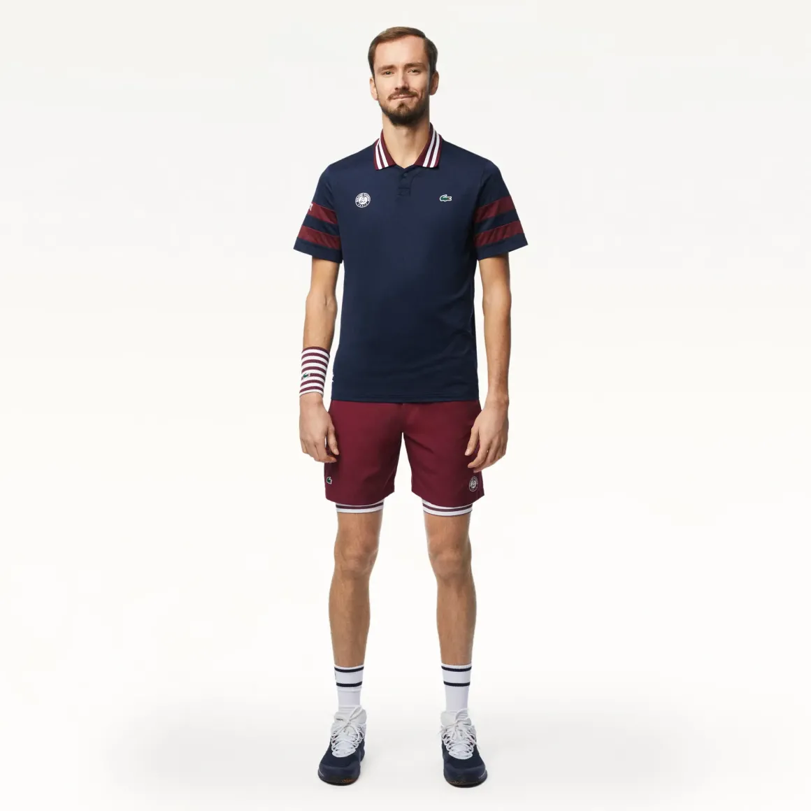 Roland-Garros Men Tennis Outfit|Men Tennis Outfits|Lacoste x Medvedev Men's Performance Short - Burgundy
