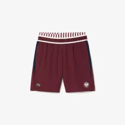 Roland-Garros Men Tennis Outfit|Men Tennis Outfits|Lacoste x Medvedev Men's Performance Short - Burgundy