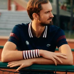 Roland-Garros Men Tennis Outfit|Men Tennis Outfits|Lacoste x Men's Medvedev Performance Polo - Navy