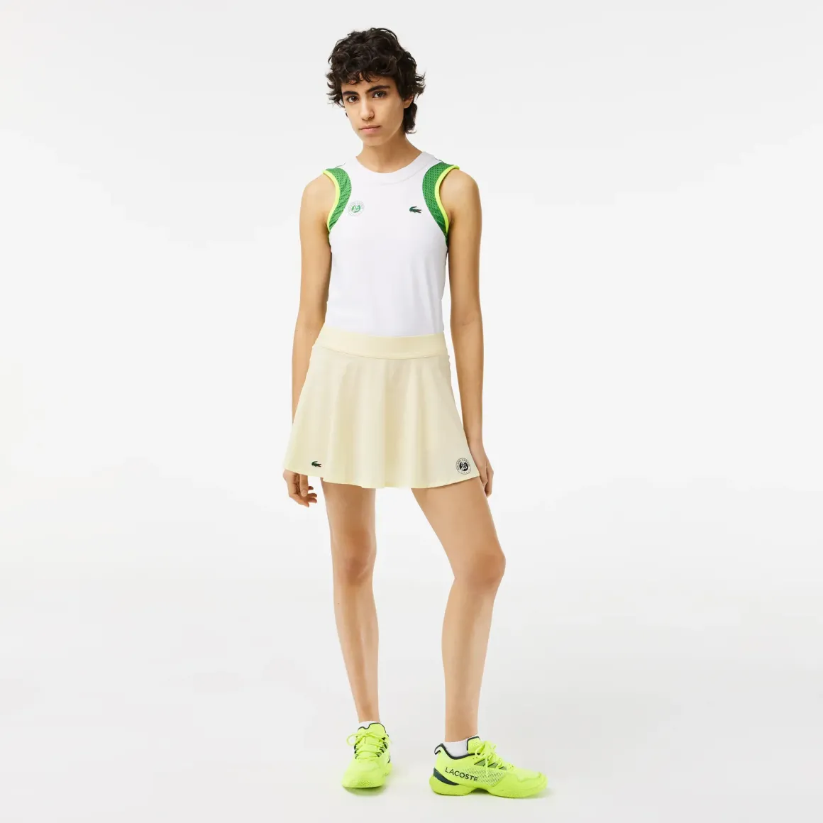 Roland-Garros Women Tennis Outfit|Women Tennis Outfits|Lacoste x Woman Performance Skirt - Yellow