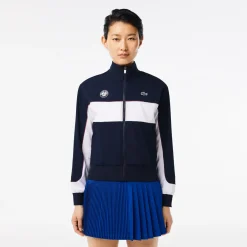 Roland-Garros Women Tennis Outfit|Women Tennis Outfits|Lacoste x Women's Performance Jacket - Navy and White