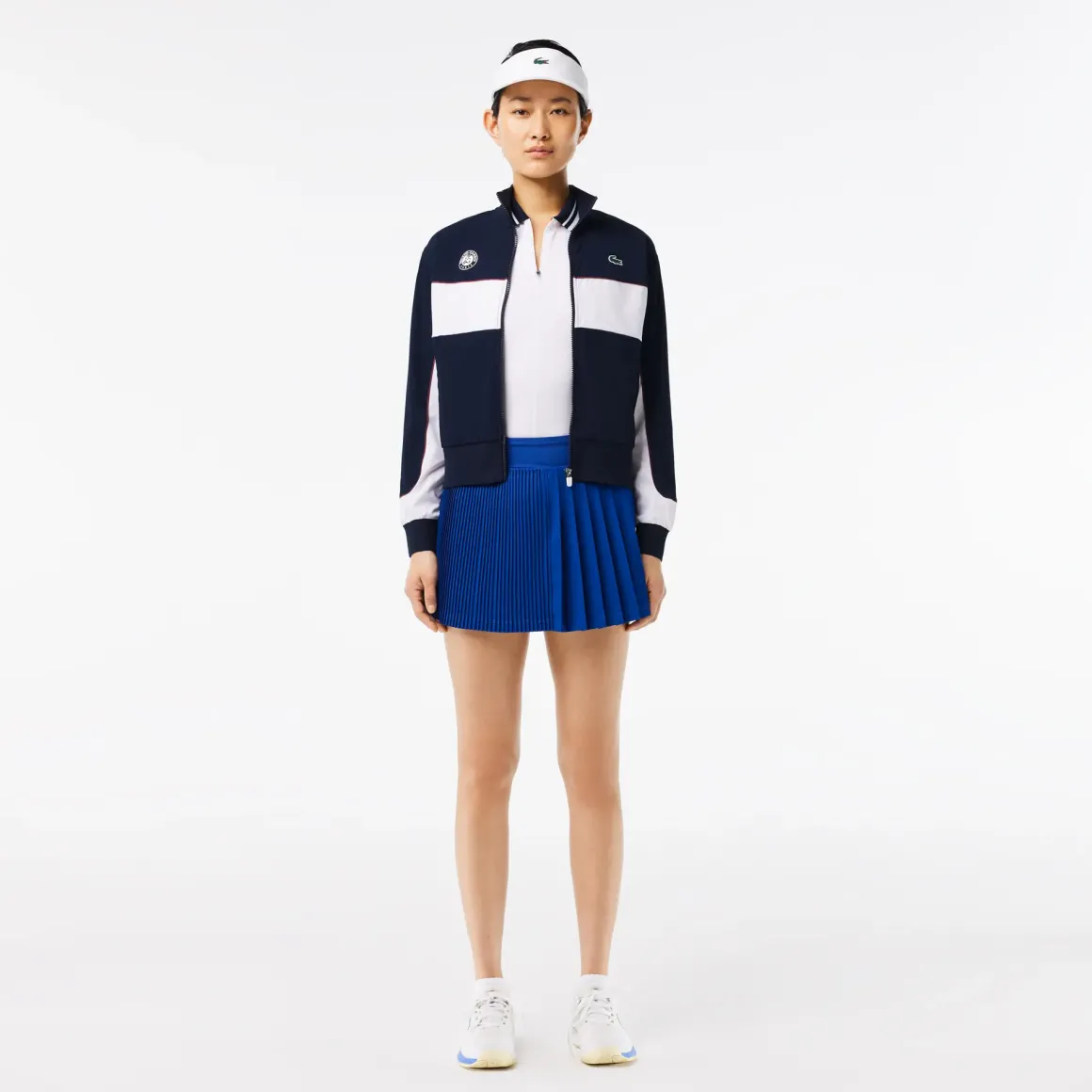 Roland-Garros Women Tennis Outfit|Women Tennis Outfits|Lacoste x Women's Performance Jacket - Navy and White