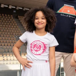 Roland-Garros Girls Outfit|Logo tshirt girl - White