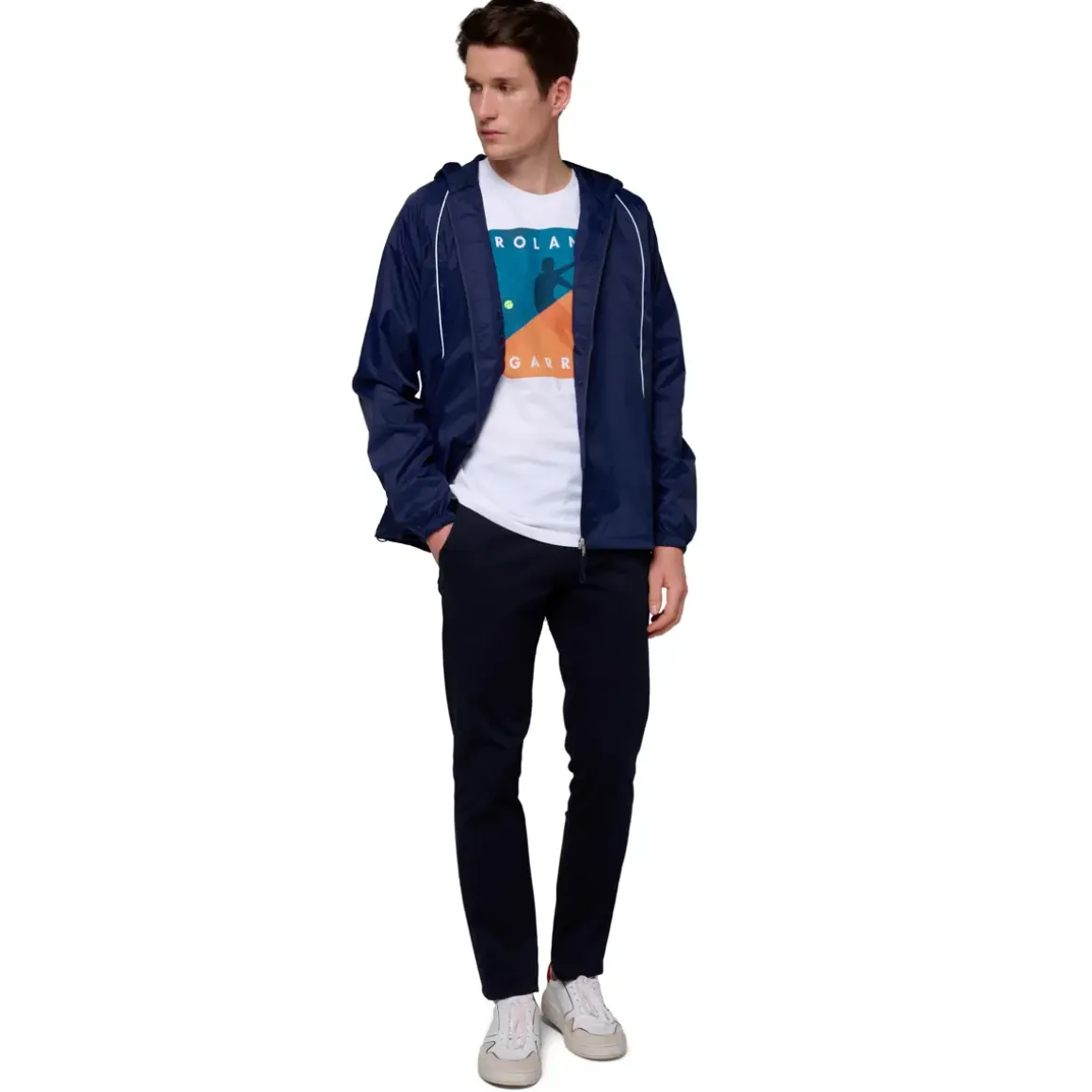 Roland-Garros Jackets|Man Foldable Windbreaker - Navy