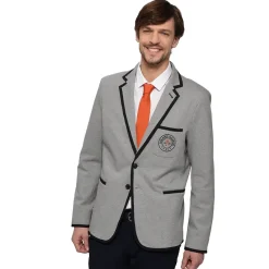 Roland-Garros Jackets|Men's jersey club blazer with an embroidered signature - flecked gray
