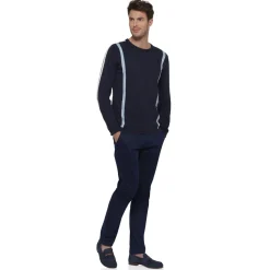 Roland-Garros Hoodies & Sweatshirts|Men's Roland Garros cotton sweater with vertical stripes - navy blue