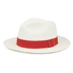 Roland-Garros Caps & Hats|Panama Hat True Unisex Ribbon Seam Sealed - Ivory and clay