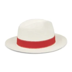 Roland-Garros Caps & Hats|Panama Hat True Unisex Ribbon Seam Sealed - Ivory and clay