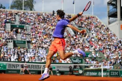 Roland-Garros Scooter And Helmets|Photo Federer Backhand - 15 x 21 cm
