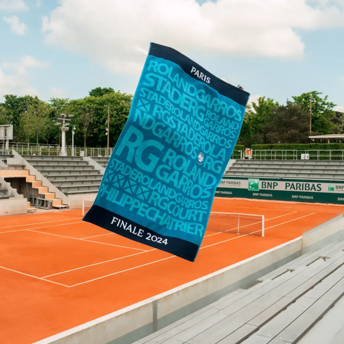 Roland-Garros Household Linen|Players' Towels|Player's Final Towel Carre Blanc x Roland Garros - Blue
