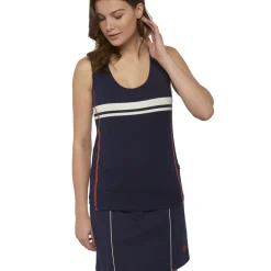 Roland-Garros T-shirts & Tank Tops|Roland Garros striped tank top - navy blue