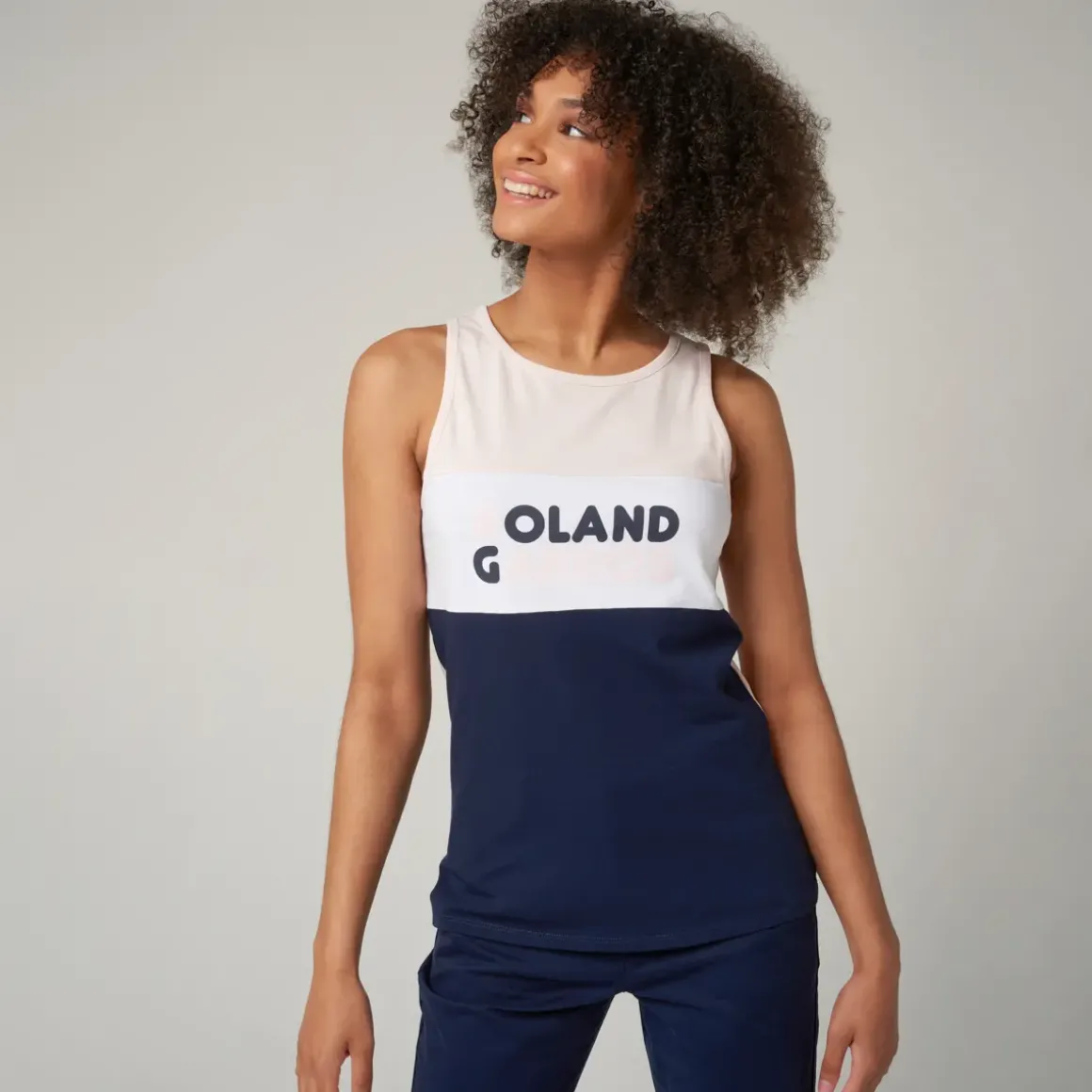 Roland-Garros T-shirts & Tank Tops|Color Block woman top - pink and navy
