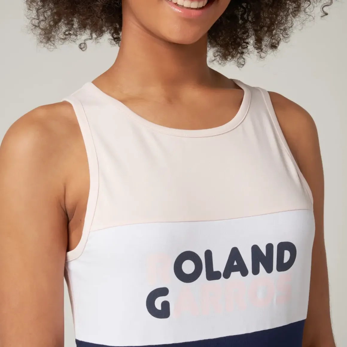 Roland-Garros T-shirts & Tank Tops|Color Block woman top - pink and navy