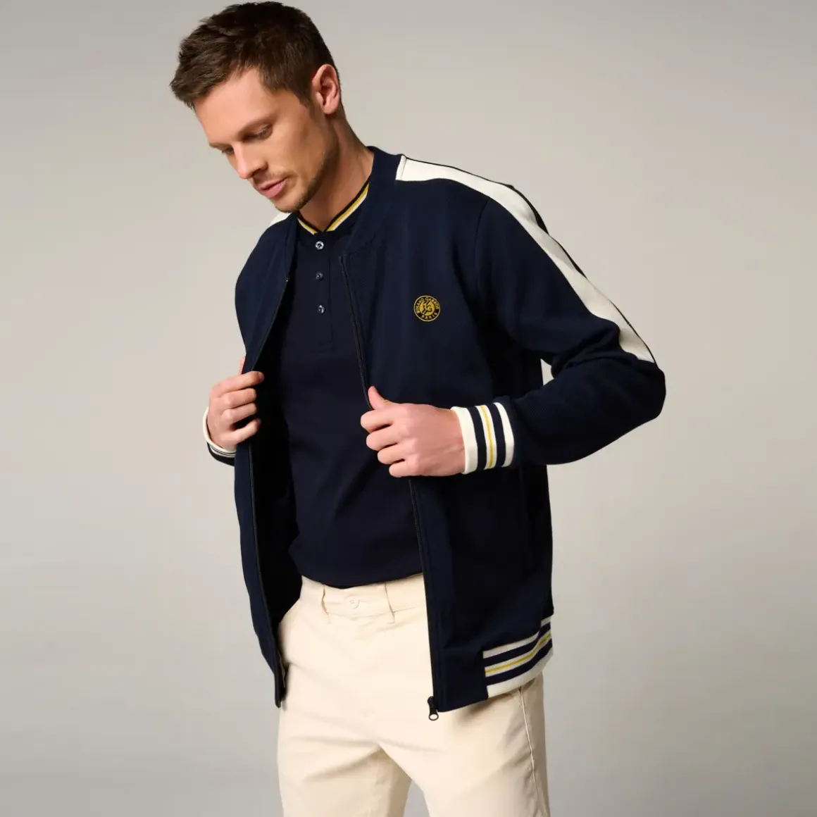 Roland-Garros Jackets|Heritage Man Teddy - Navy Blue