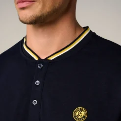 Roland-Garros Polos|Heritage Mao Collar Men's Polo - Navy