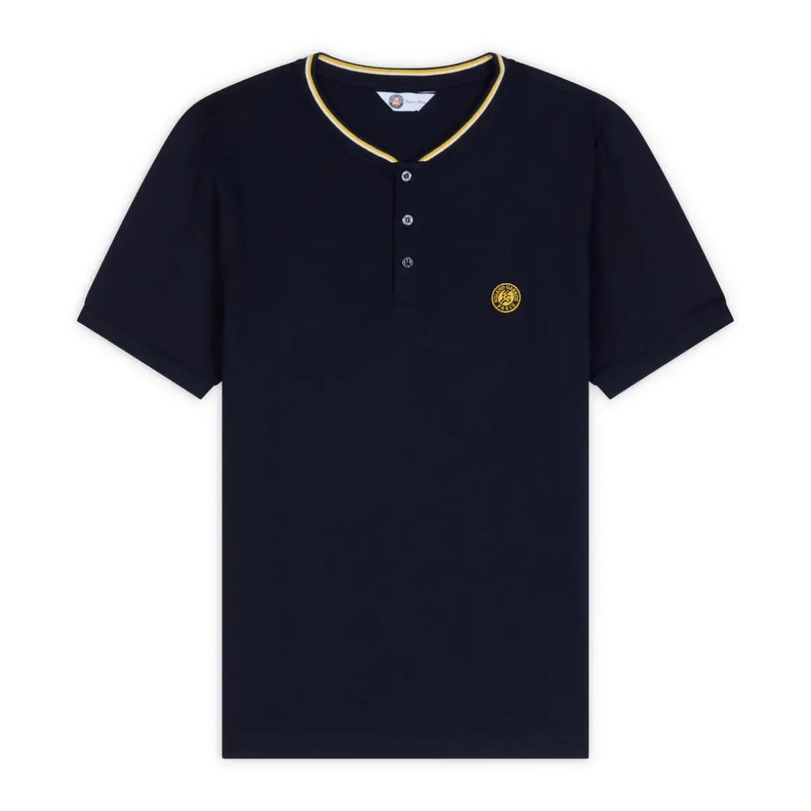 Roland-Garros Polos|Heritage Mao Collar Men's Polo - Navy