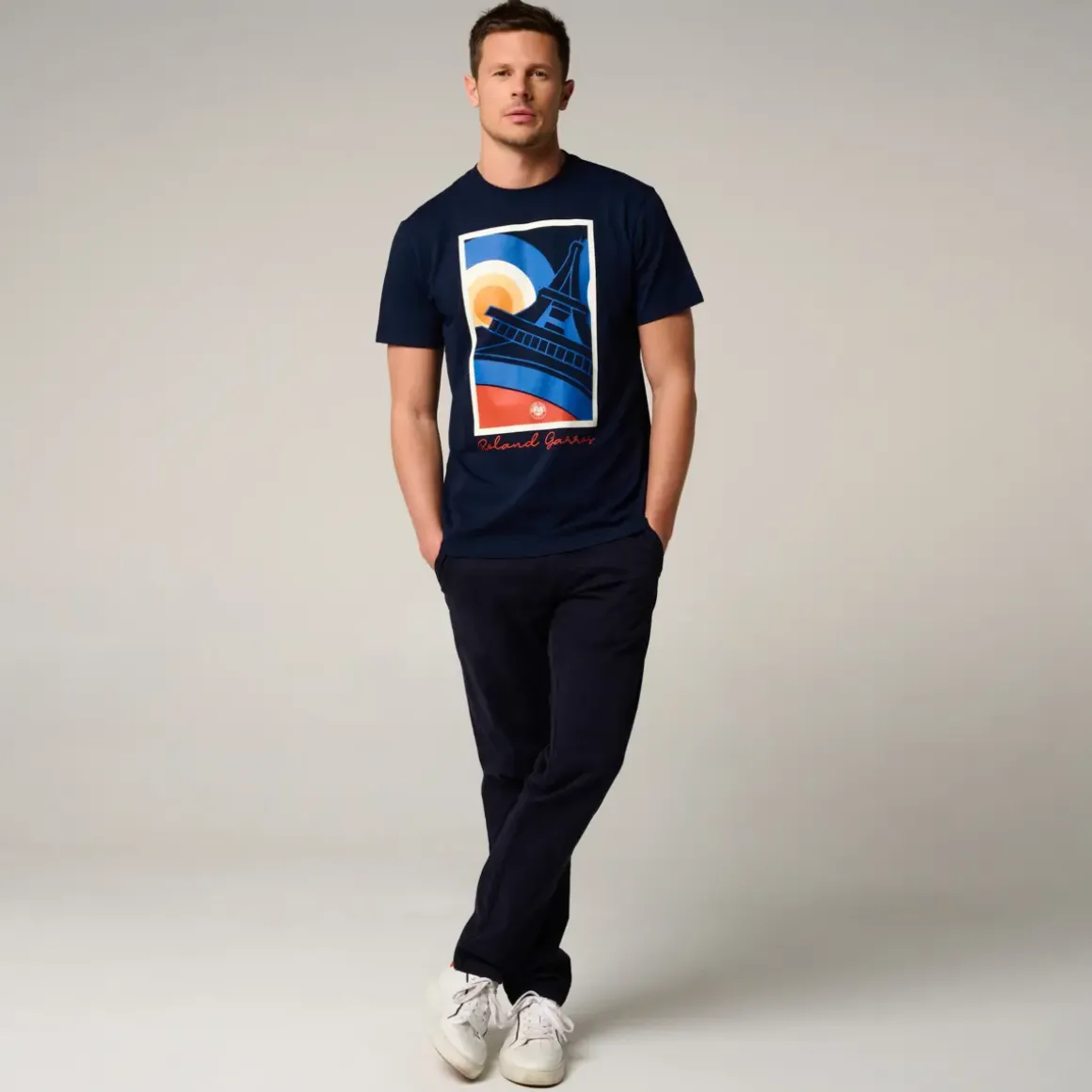 Roland-Garros T-shirts|man Eiffel Tower T-Shirt - Navy