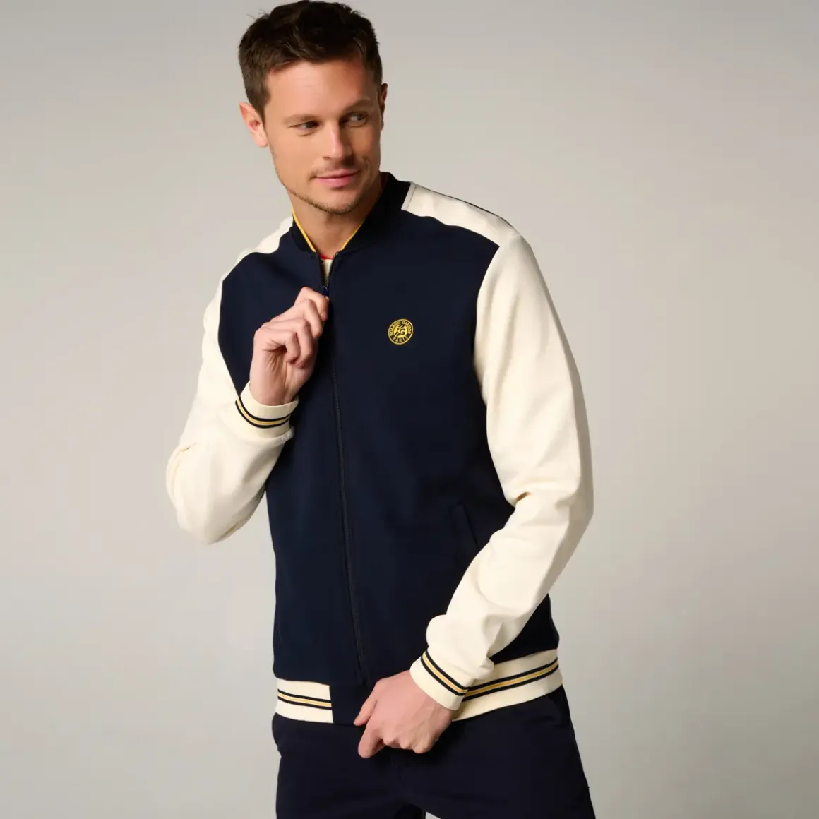 Roland-Garros Jackets|man Heritage Teddy - Navy and Cream