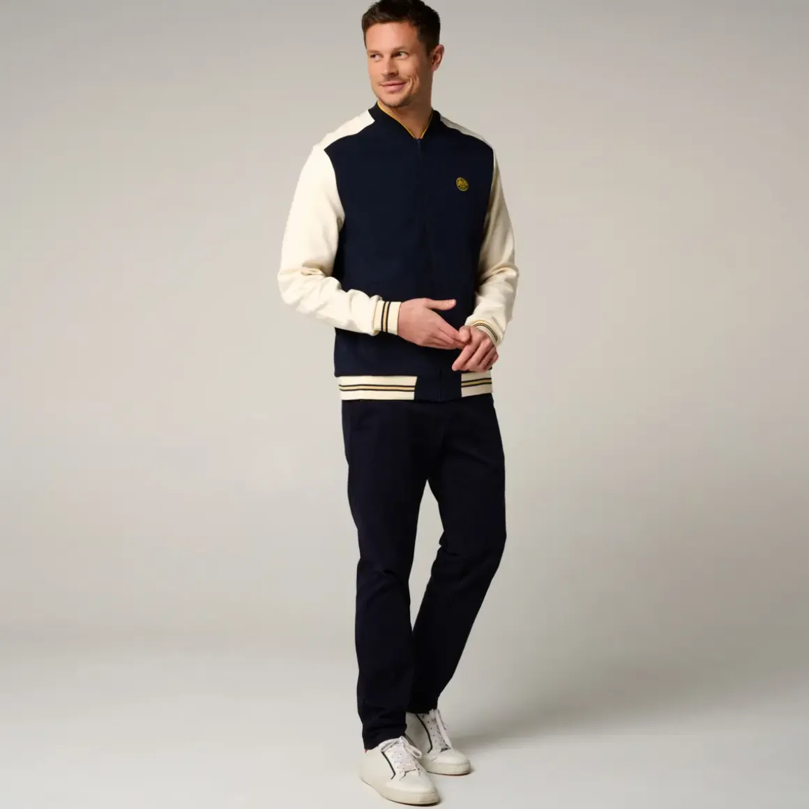 Roland-Garros Jackets|man Heritage Teddy - Navy and Cream