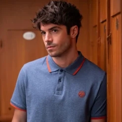 Roland-Garros Polos|man polo Heritage - Navy and clay
