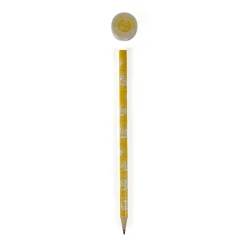 Roland-Garros Stationery|pencil and eraser - yellow