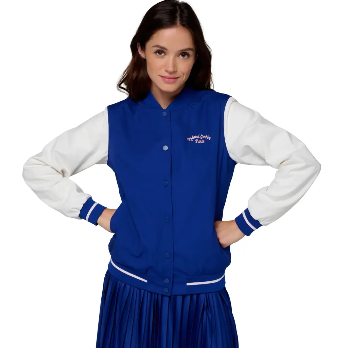 Roland-Garros Jackets|Stripes teddy Woman - Navy