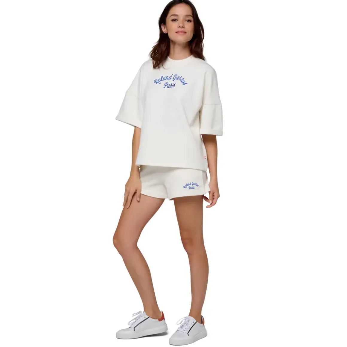 Roland-Garros Hoodies & Sweatshirts|Sweat short sleeves Stripes Woman - Ecru
