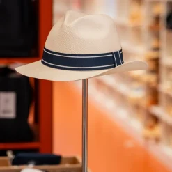 Roland-Garros Caps & Hats|Caps & Hats|unisex panama - ivory and navy-blue