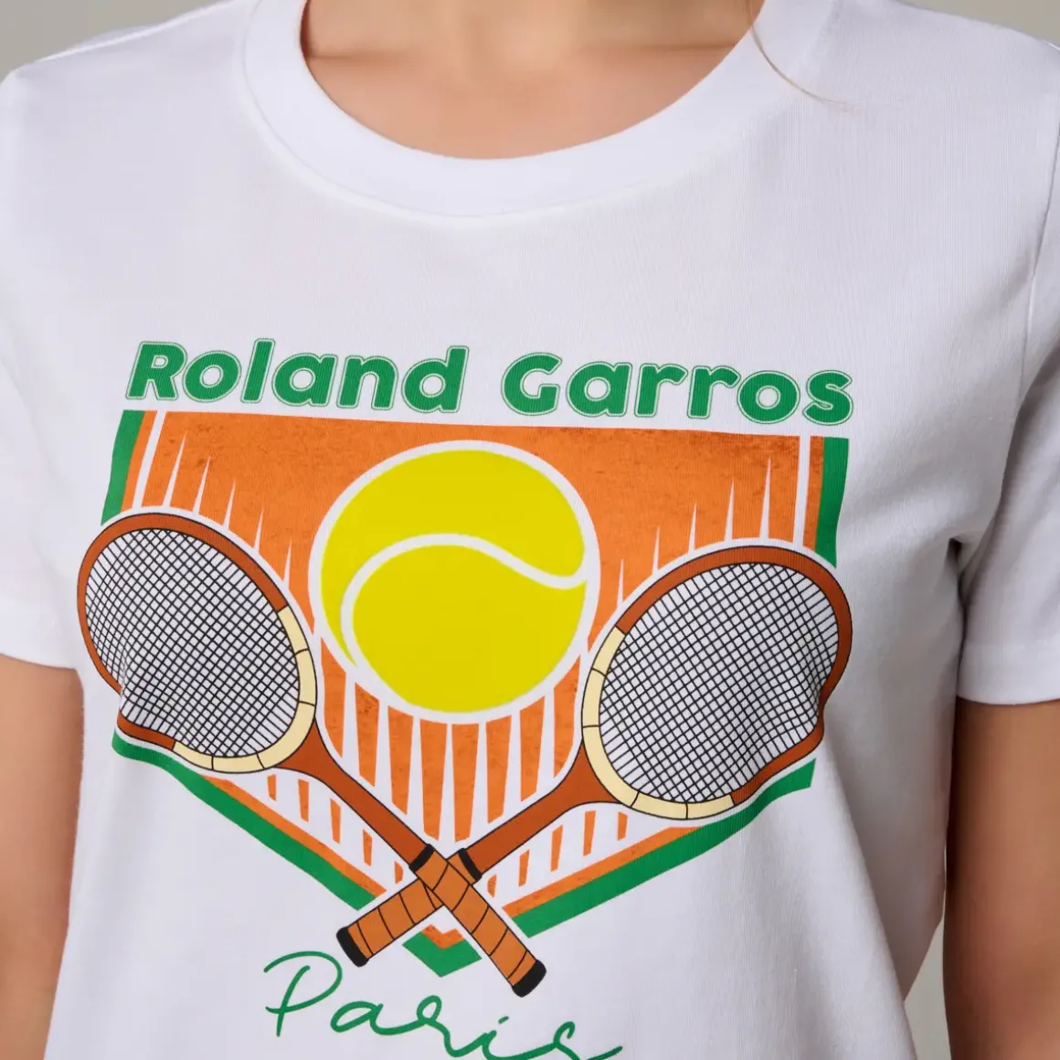 Roland-Garros T-shirts & Tank Tops|woman Racquets T-Shirt - White