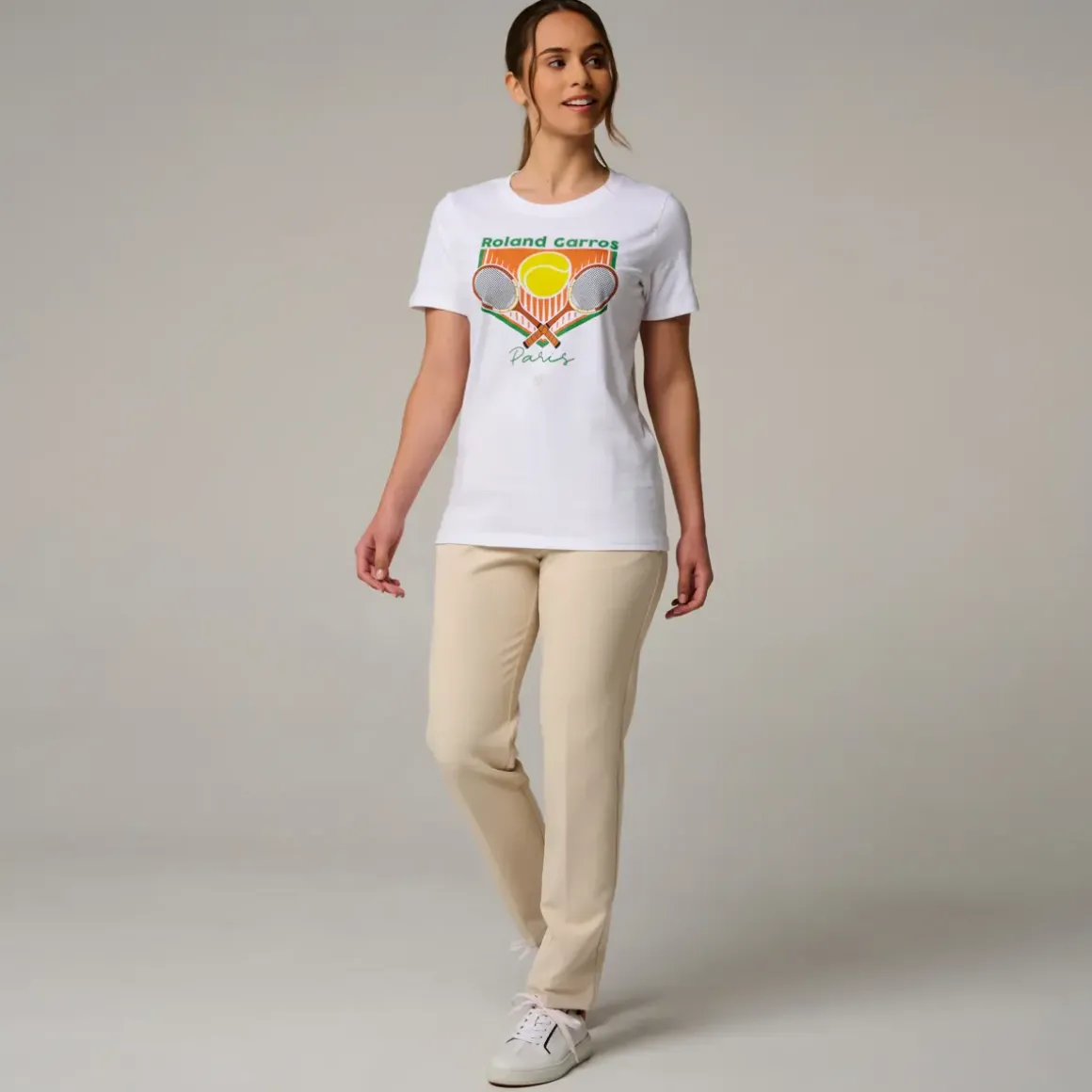 Roland-Garros T-shirts & Tank Tops|woman Racquets T-Shirt - White