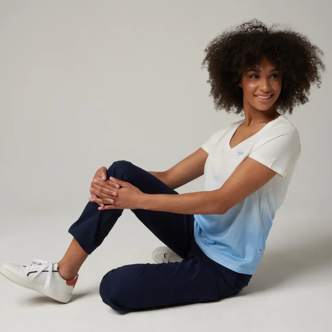 Roland-Garros T-shirts & Tank Tops|woman tie and dye t-shirt - light blue