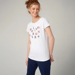 Roland-Garros T-shirts & Tank Tops|woman t-shirt letters - white
